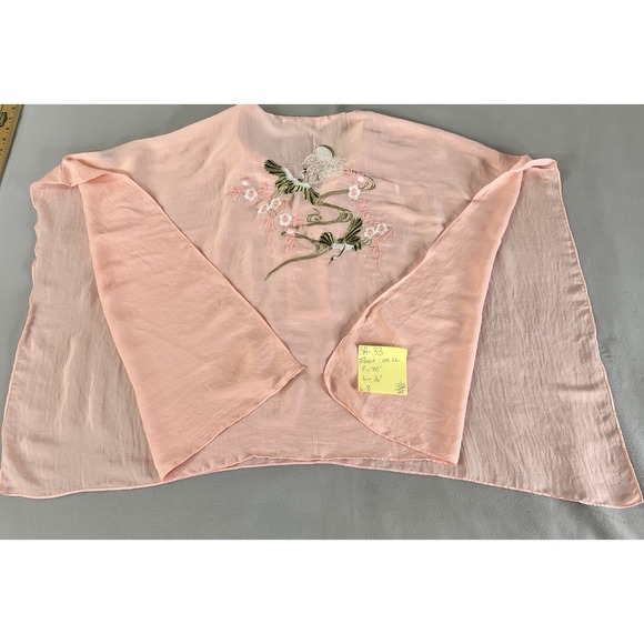 ANTHROPOLOGIE Floreat Bohemian Pink Peach Embroidered Poncho One Size - Picture 13 of 16
